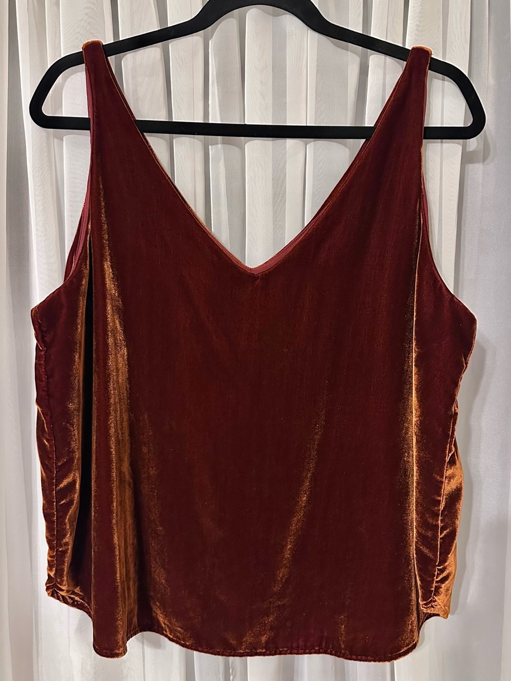 Loft Copper Velvet V-Neck Tank Top Size LP